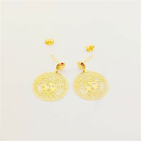 18k gold versace earrings|real Gold Versace earrings.